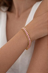 PULSEIRA CORRENTE TRANÇADA ROSA