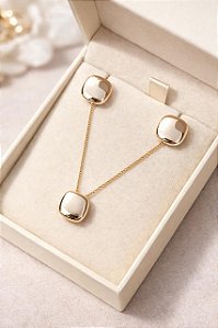 CONJUNTO QUADRADO ORGANICO DOURADO