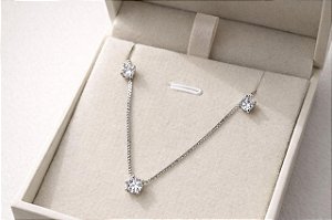 CONJUNTO PONTO DE LUZ P RODIO BRANCO