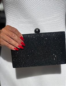 CLUTCH QUADRADA TELA PRETA