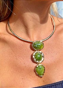 CHOCKER ARO GOTA E FORMAS VERDE