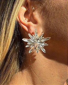 BRINCO RAIOS CRISTAIS DOURADO