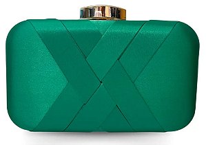 CLUTCH ARREDONDADA CETIM VERDE