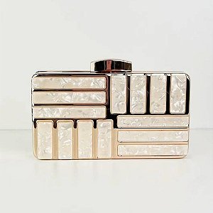 CLUTCH MADREPEROLA RETANGULAR OFF WHITE