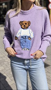 BLUSA TRICOT URSO LILAS