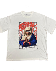 Camiseta oversize off whithe Oração contemporânea