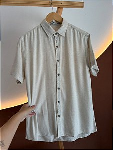 Camisa Linho Misto Areia Clara