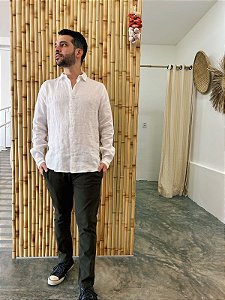 Calça Comfort Chino em Sarja com Elastano – Verde Floresta