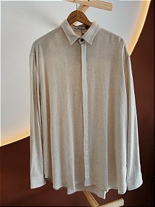 Camisa ML Viscolinho - Areia Clara