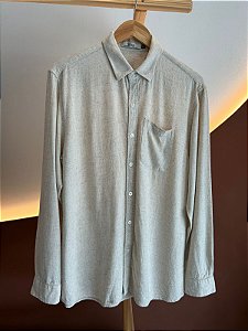 Camisa ML Viscolinho - Areia Clara