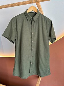 Camisa Linho Misto Verde Militar