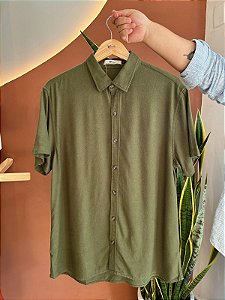 Camisa Linho Verde Militar