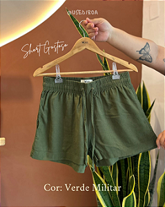 Short Linho Misto Curto Gostoso 2.0 - Verde Militar