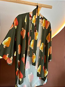 Kimono Chuva de Caju Verde
