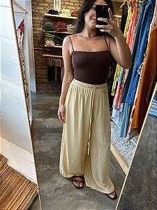 Calça Pantalona Viscolinho - Amarelinho