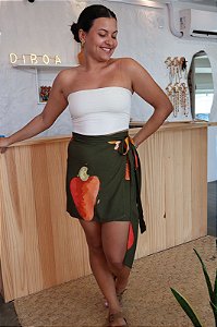 Saia Pareô Curta Viscose - Cajuzão