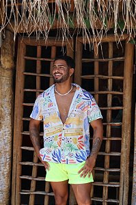 Camisa Texturizada Anarruga - Aquarela de Verão