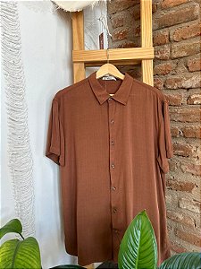Camisa Viscose Marrom Cacau