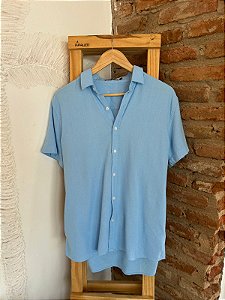 Camisa Linho Azul Celeste