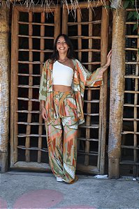 Calça Pantalona Viscose - Rabisco Tropical