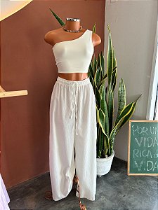 Calça Pantalona Anarruga - Lençois