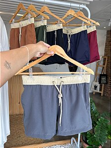 Short PRAIA BICOLOR - Cinza Grafite