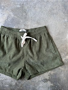 Short RETRÔ Veludo Cotelê - Verde Militar