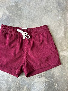 Short RETRÔ Veludo Cotelê - Vinho Marsala