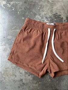 Short RETRÔ Veludo Cotelê - Terracota