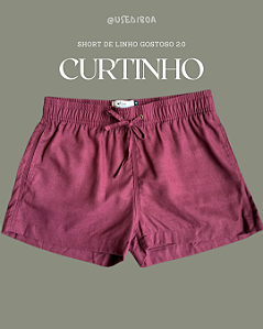 Short Linho Misto Curto Gostoso 2.0 - Vinho Açaí