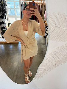 Saia Pareô Curta Viscose - Palha