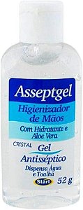 ÁLCOOL HIGIENIZADOR DE MÃOS ASSEPTGEL CRISTAL 52G