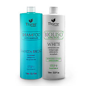 Kit Shampoo e Ativo Bio Liso White  1 Litro