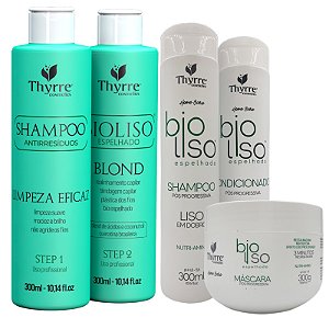 Kit Bio Liso Sem Formol Thyrre Cosmetics 300ml + Kit Thyrre Home Care Bioliso (3 passos)