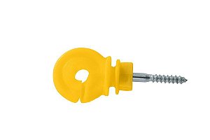 Isolador Gancho Curto Amarelo Injetec - Pacote com 25 Und.