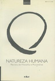 Revista Natureza Humana - V.9 N.1 - Grupo de Pesquisa em Filosofia e Práticas Psicoterápicas do Programa de Estudos Pós-Graduados em Psi