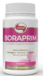 Boraprim - Mix óleos borragem, prímula e gergelim -  60 cápsulas - Vitafor