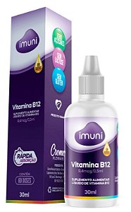 Vitamina B12 9,94 mcg em gotas - 30ml - Imuni Suplementos