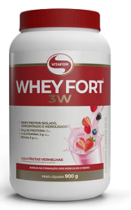 Whey Fort 3W frutas vermelhas - 900g - Vitafor
