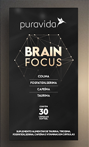 Brain Focus - Taurina, Fosfatidilserina e cafeína - 30 cápsulas - Puravida