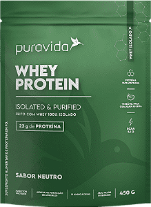 Whey protein -  Puravida - 100% Whey Isolado - neutro - 450g