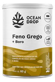Feno Grego + Boro - Saúde Hormonal - Pote 60 cáps OCEAN DROP