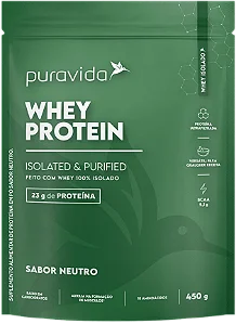 Whey Protein - 100% Isolado - Sabor Neutro - 450g - Puravida