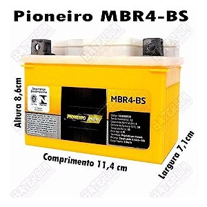 Bateria Pioneiro MBR4BS 4AH