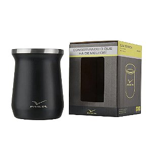 Cuia Térmica Invicta em Aço Inox 250ml Preta