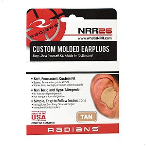 Protetor Auricular Silicone Moldável Radians NRR26 cor Tan