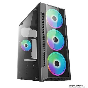 GABINETE GAMER BPC-C3147 BLACK COM LATERAL VIDRO