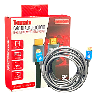 Cabo HDMI 5m v2.0 Tomate MHD-4115 4K 2160P