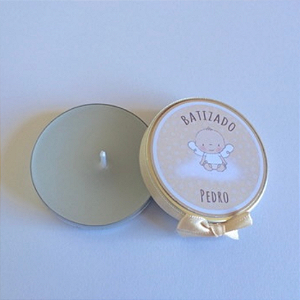 Vela na latinha personalizada