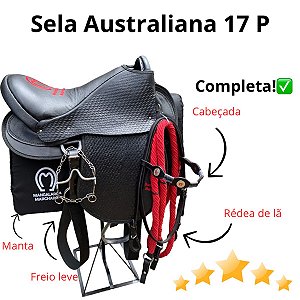 Sela Para Cavalo Australiana De Arco Mangalarga Em Couro 17